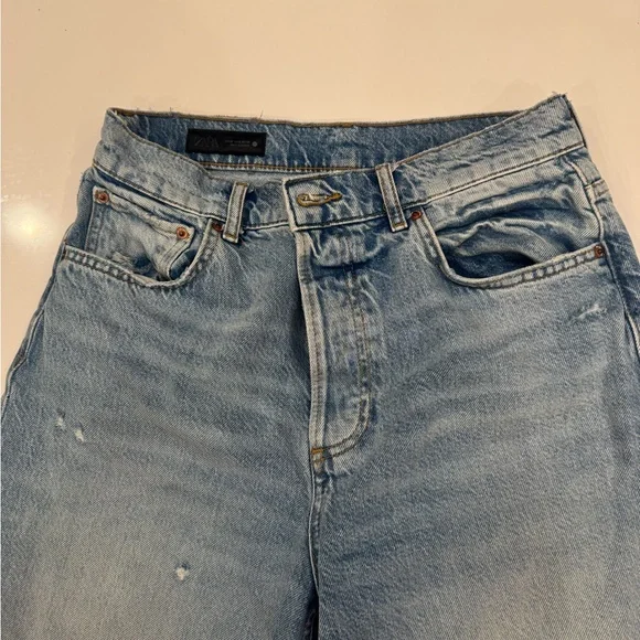 ZW COLLECTION HIGH-WAISTED SLIM RIPPED JEANS - Picture 4 of 4